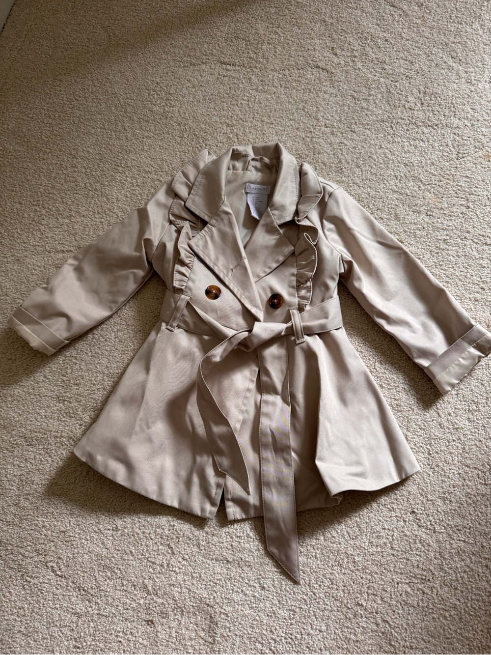 Tahari Girls Tan Trench Coat